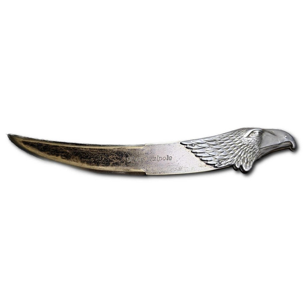 Vintage Thos. Walpole Eagle Head Brass Letter Opener Desk Accessory